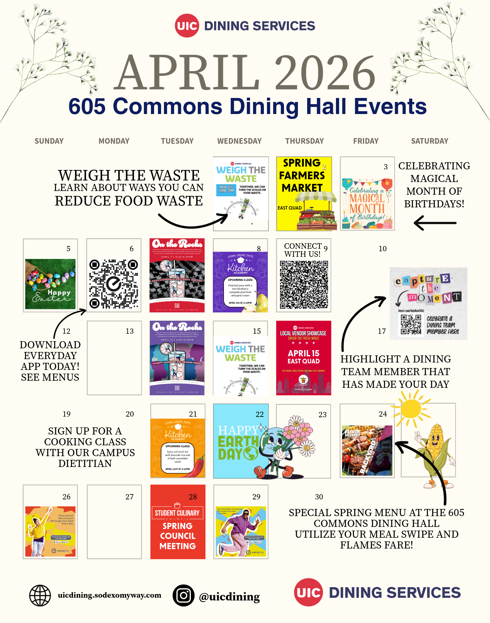 April - 605 Commons Dining Hall