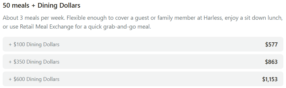 50 Meals Faculty