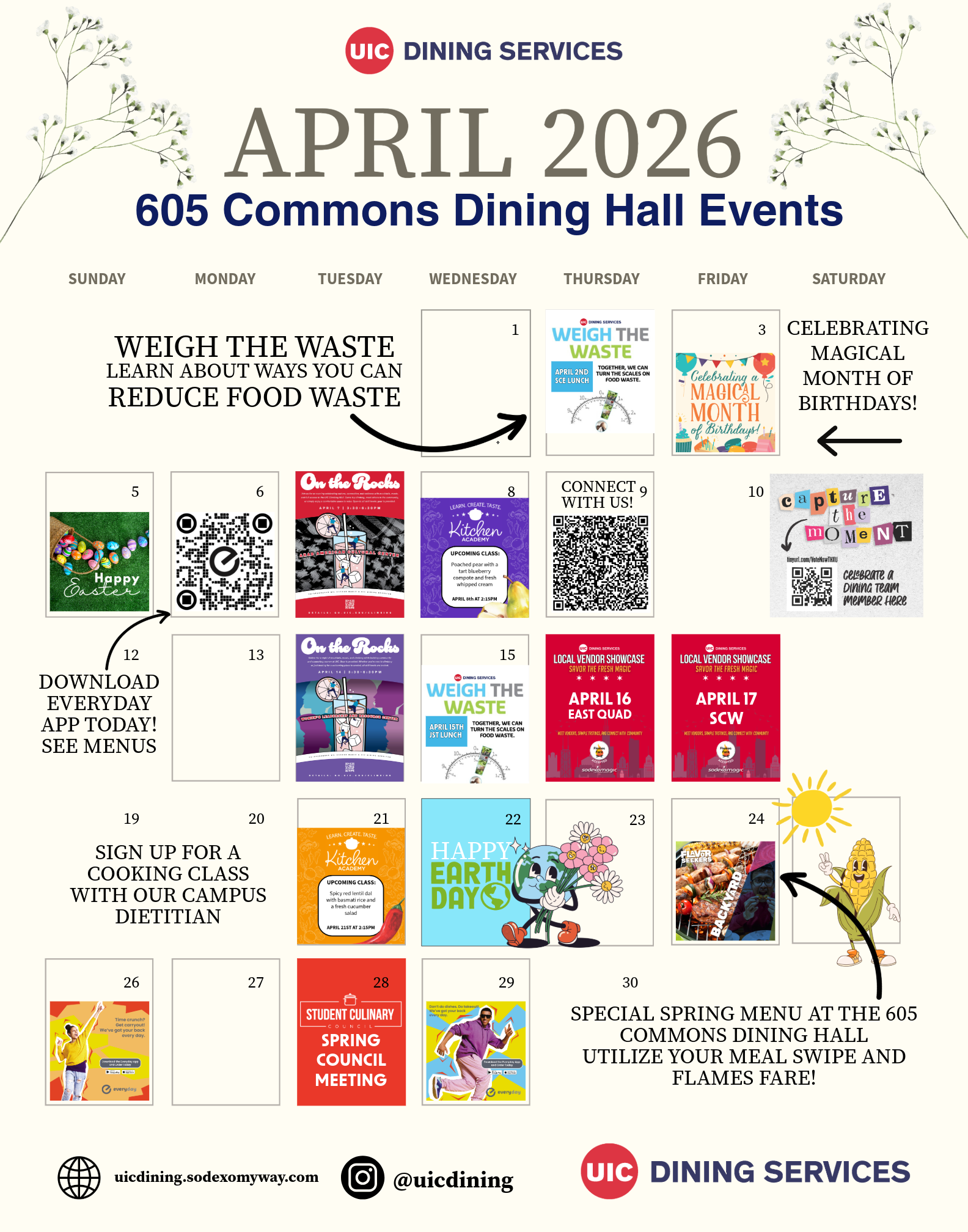 April - 605 Commons Dining Hall