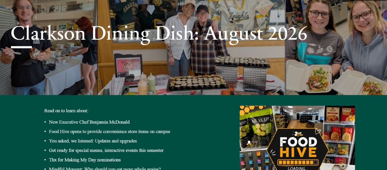 Dining Newsletter Cover