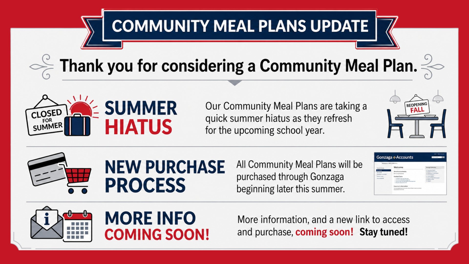 cOMMUNITY MEAL PLAN UPDATE