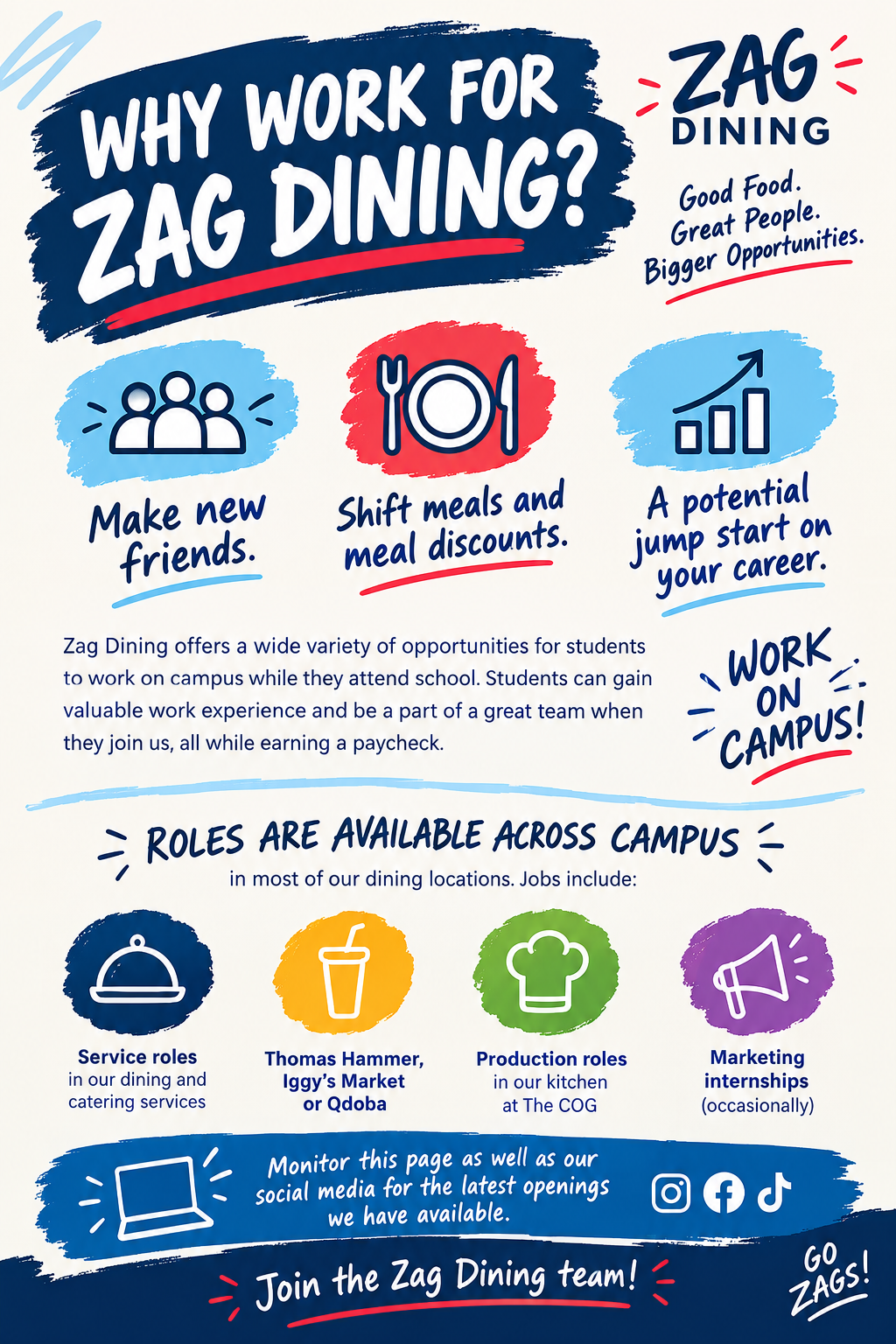 Why Work for Zag Dining Why Work for Zag Dining
